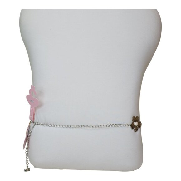 Silver Floral Chain Belt L/XL By Truelove Accessories Concho Belt - Picture 3 of 16